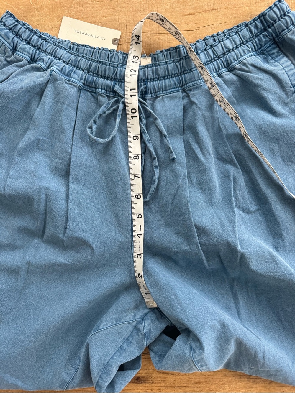 NWT Anthropologie Pilcro Rina Cotton Linen Balloon Pants ~ Blue ~ Size Medium - Picture 8 of 9